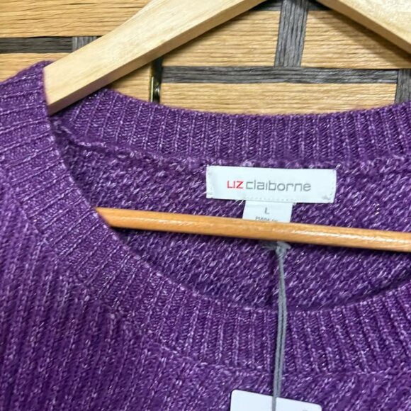 Liz Claiborne Purple Short Sleeve Sweater Size Large - Picture 6 of 7